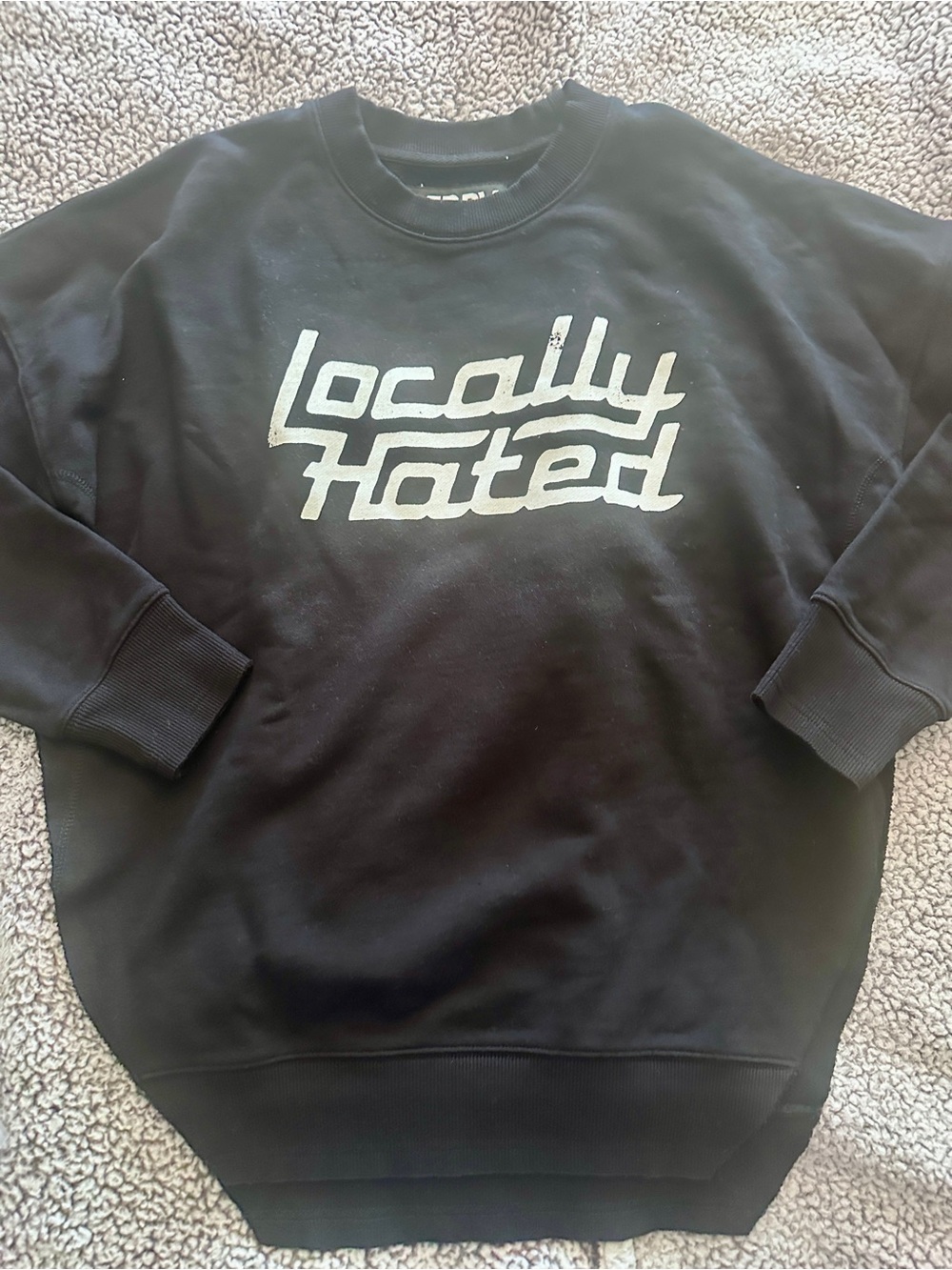 Locally Hated Black Crewneck Sweatshirt - Classic Graphic